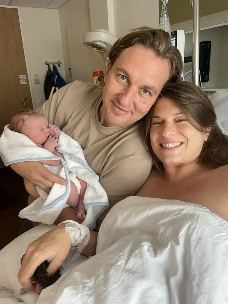 New born baby and parents