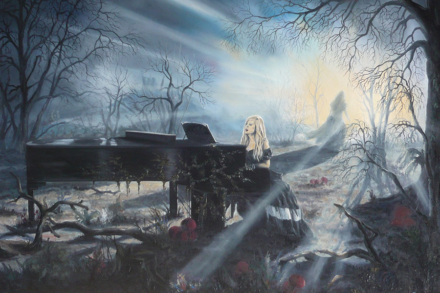 Playing Piano Art by Richard Stuttle
