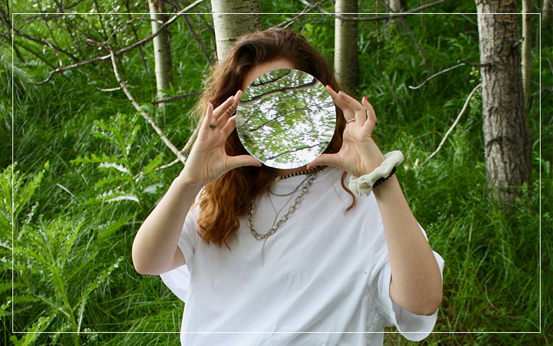 woman and mirror