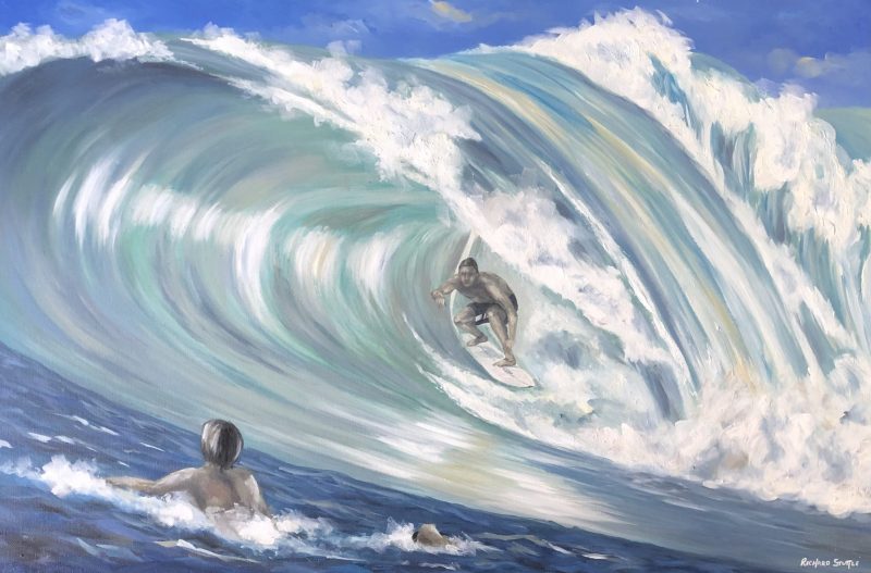 Surfing painting by Richard Stuttle